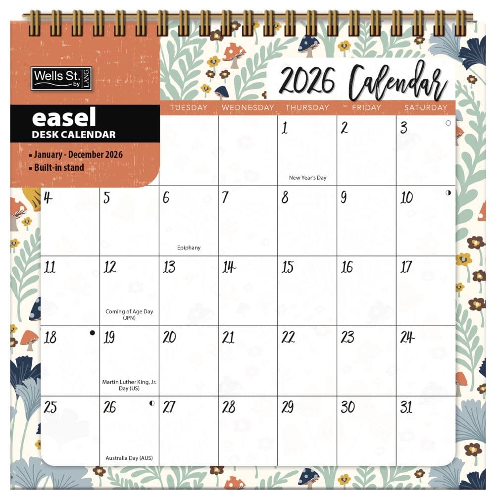 Flora and Fauna 2026 Easel Desk Calendar by Heather Dutton Second Alternate Image