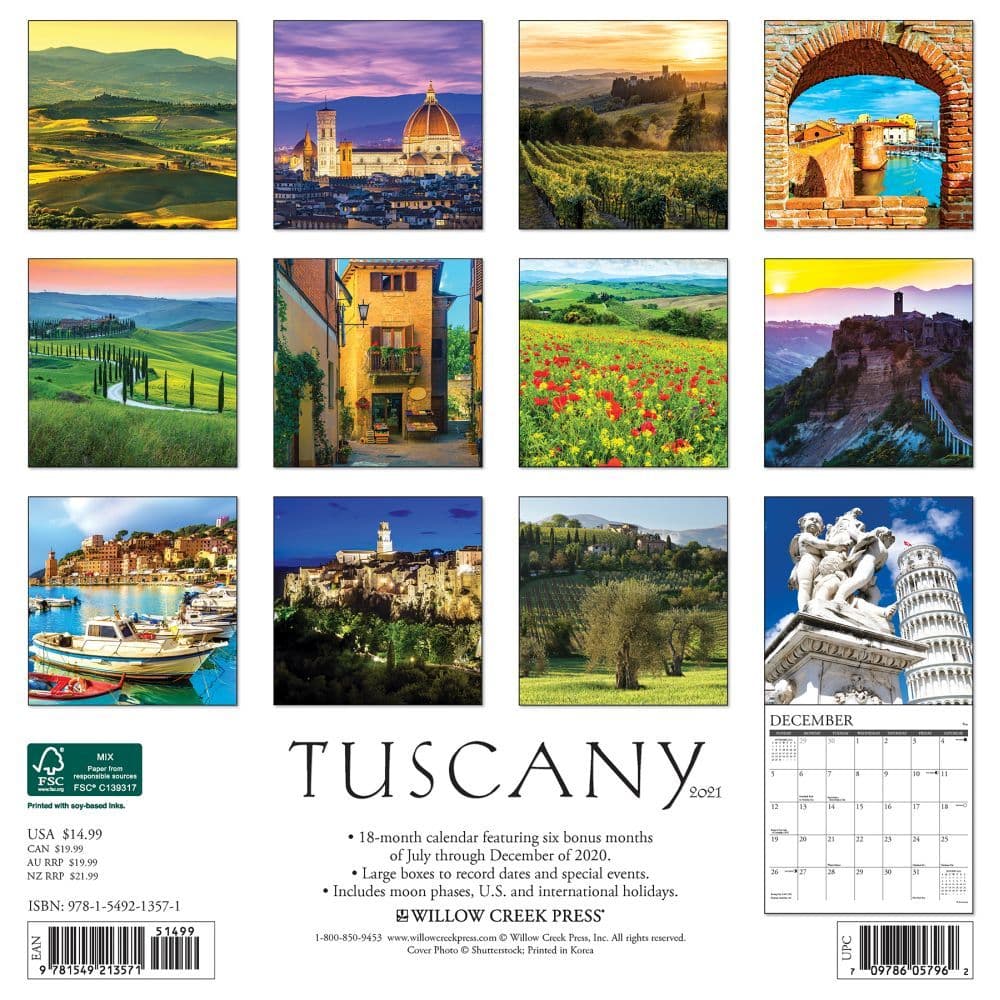 Tuscany Wall Calendar