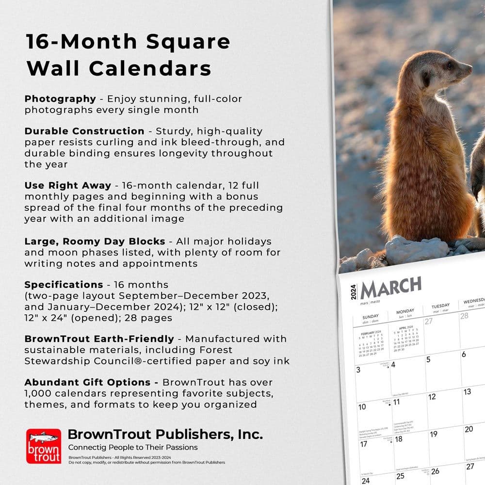 Meerkats 2024 Wall Calendar Fourth Alternate Image width=&quot;1000&quot; height=&quot;1000&quot;