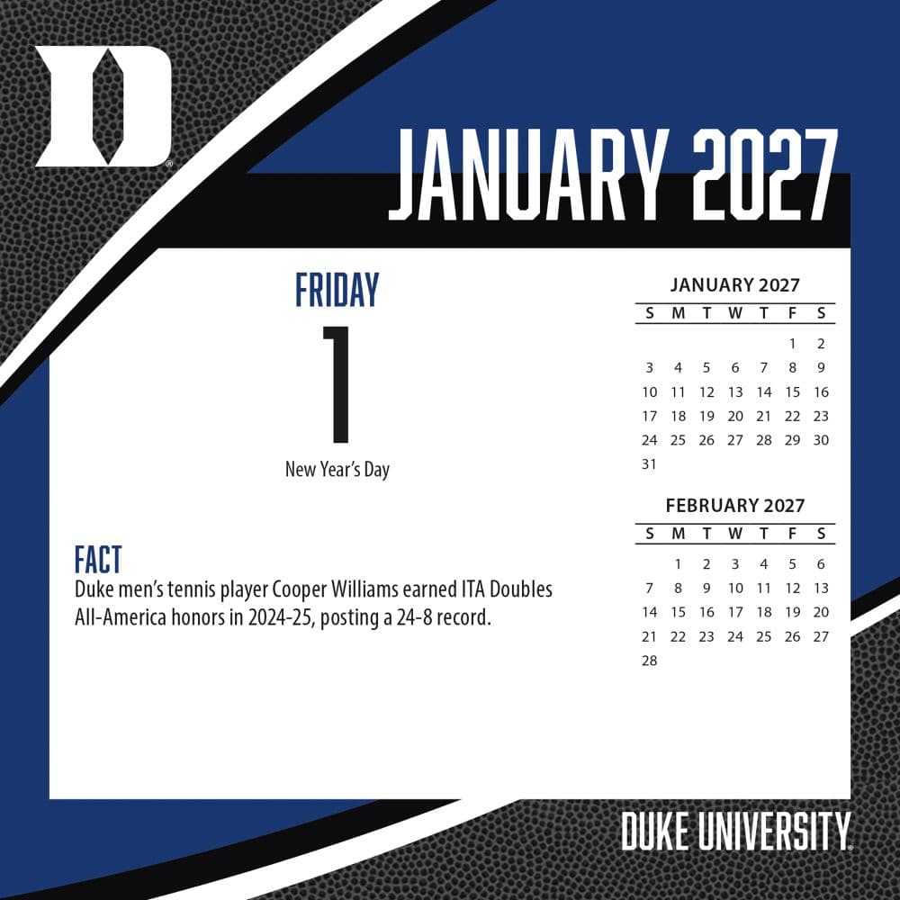 Duke Blue Devils 2027 Desk Calendar Second Alternate Image