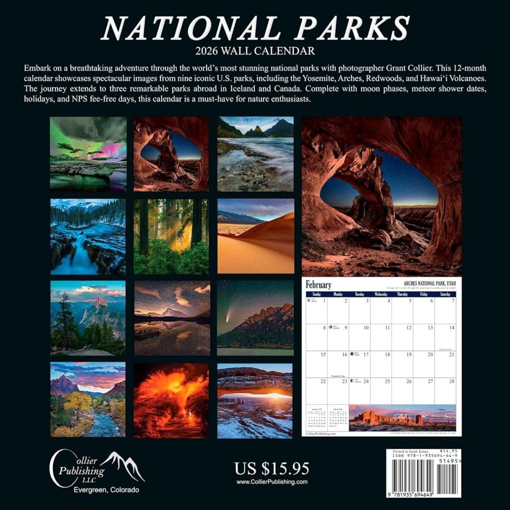 National Parks 2026 Wall Calendar First Alternate Image