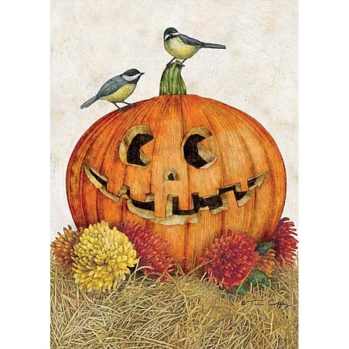 Happy Jack-O-Lantern Outdoor Flag-Mini - 12 x 18 by Tim Coffey Main Image