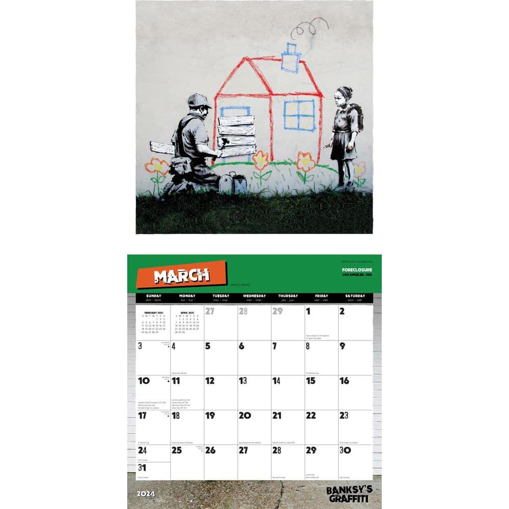 Banksys Graffiti 2024 Wall Calendar