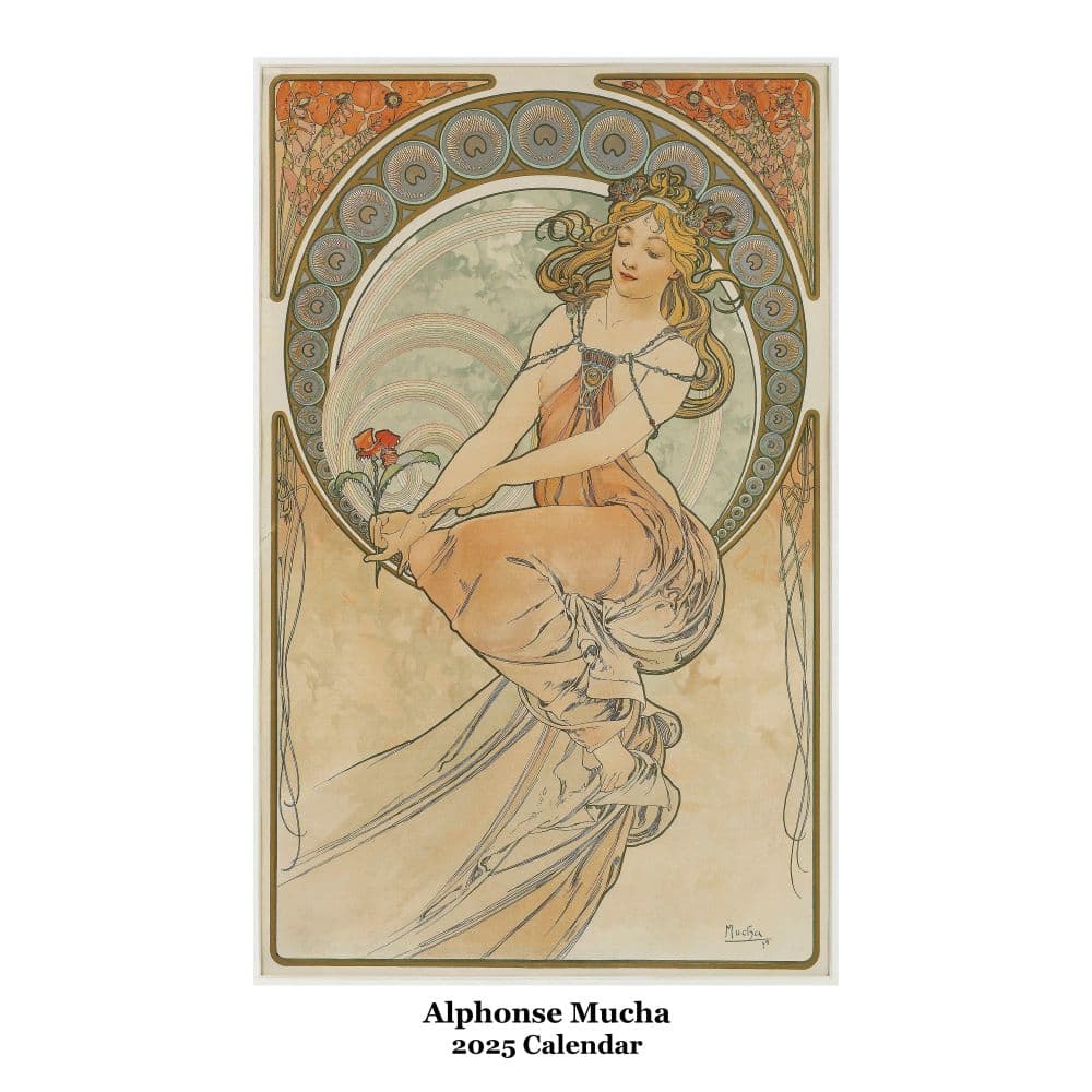 Mucha Poster 2025 Wall Calendar  Main Image