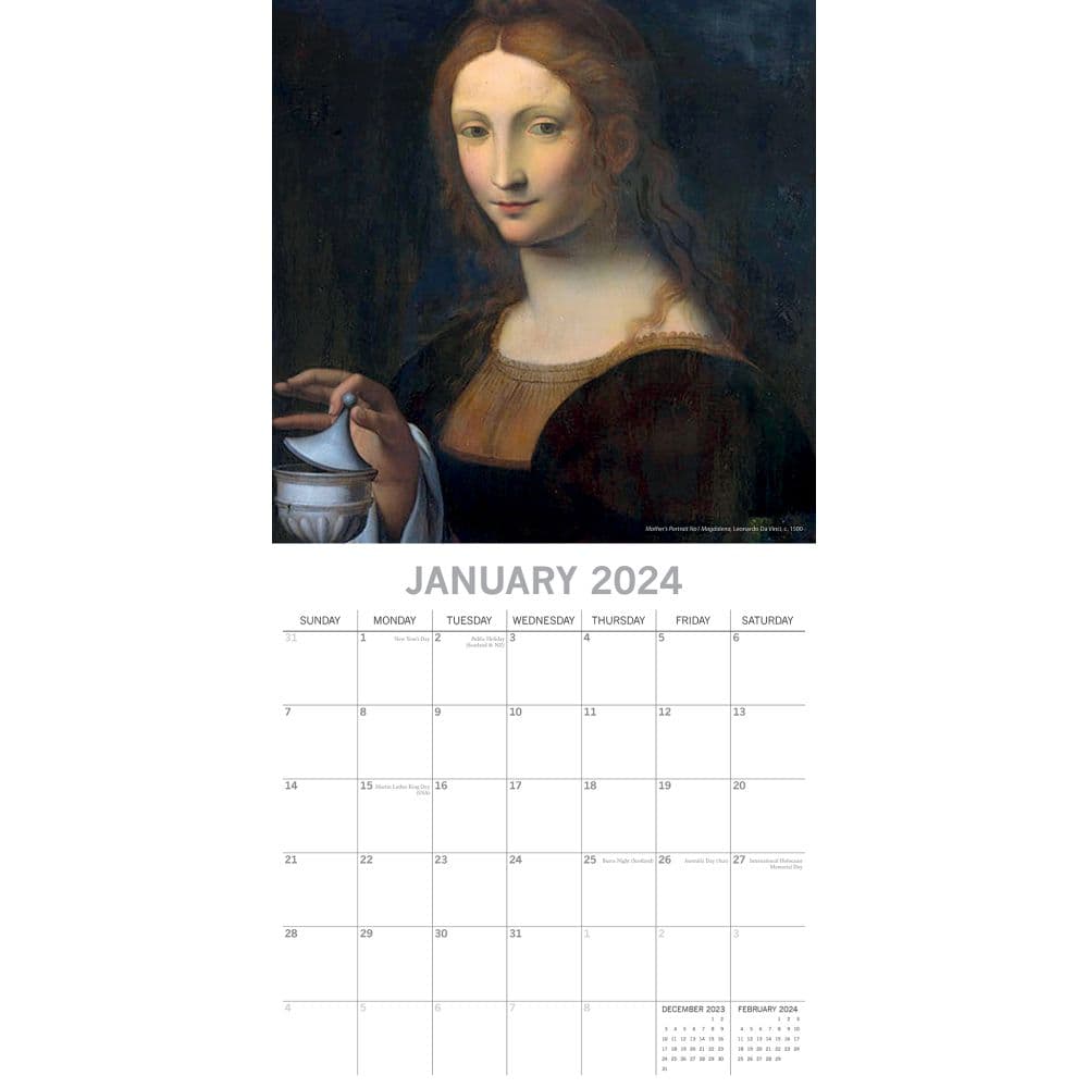 Leonardo and Michelangelo 2024 Wall Calendar