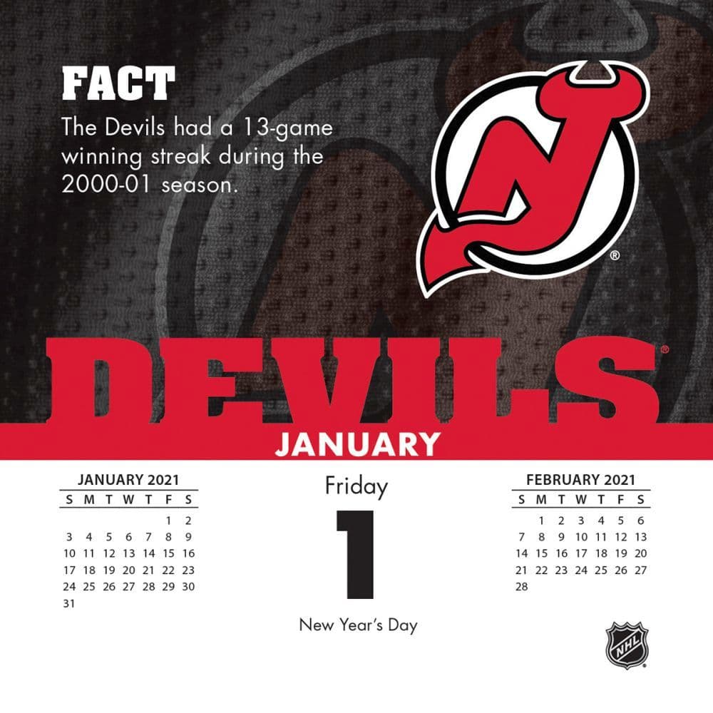 New Jersey Devils Desk Calendar