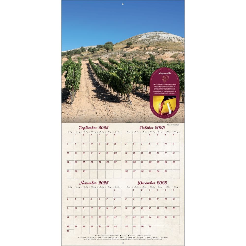 Wine Country Photo 2026 Wall Calendar Second Alternate Image