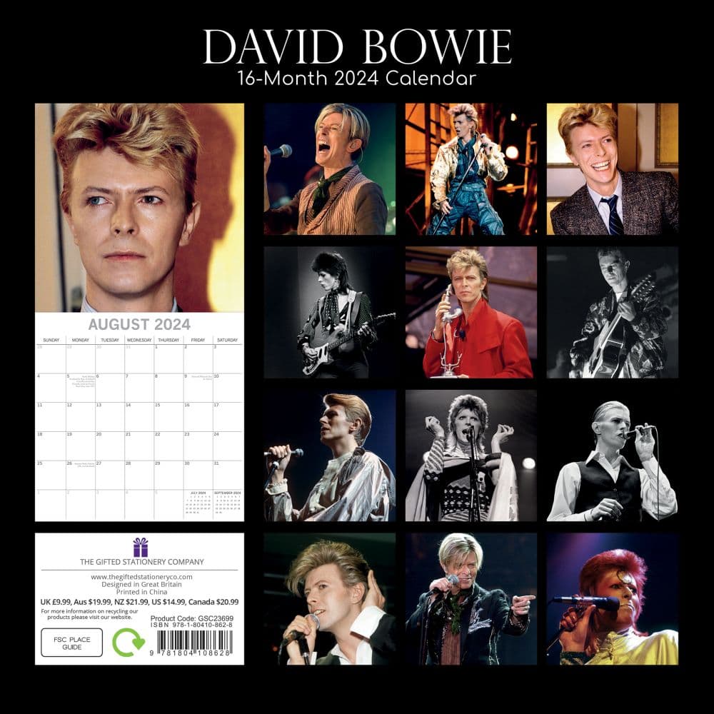 David Bowie 2025 Wall Calendar