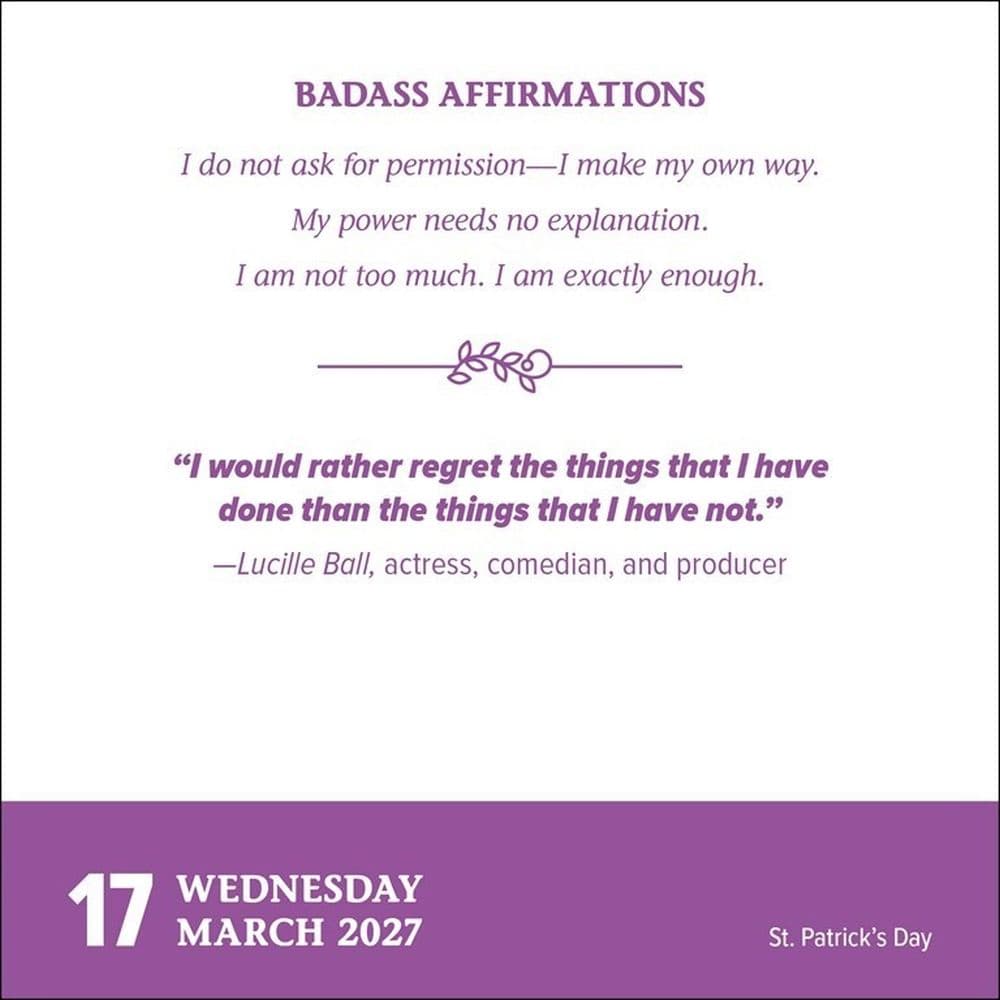 Badass Affirmations 2027 Desk Calendar Third Alternate Image