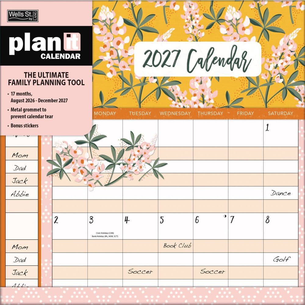 Flora and Fauna 2027 Plan It Plus Wall Calendar by Heather Dutton Main Product Image