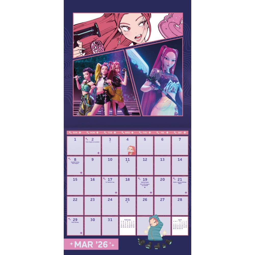 KPop Demon Hunters 2026 Wall Calendar Third Alternate Image