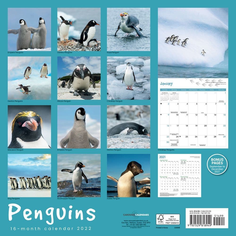 Penguin Schedule 2022 Penguins 2022 Wall Calendar - Calendars.com