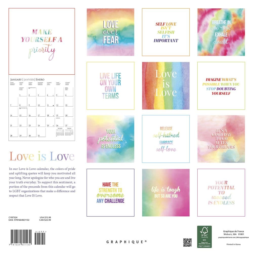 Love is Love 2024 Wall Calendar First Alternate Image width=&quot;1000&quot; height=&quot;1000&quot;