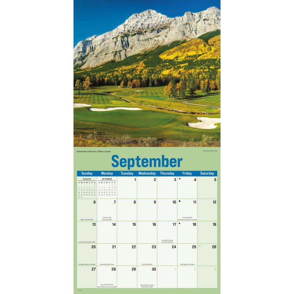 Golf Courses Photo 2026 Wall Calendar Fourth Alternate Image