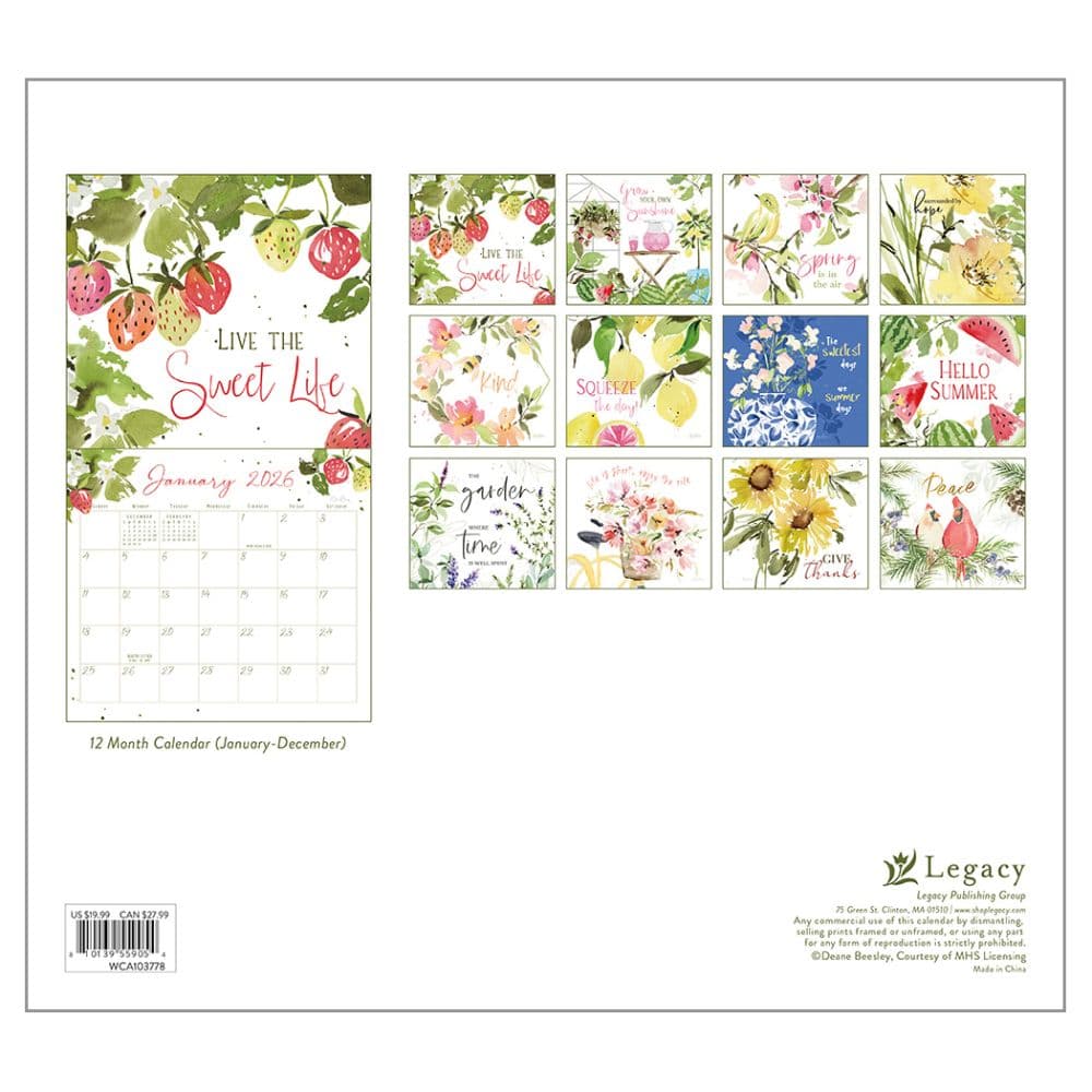 Sweet Life 2026 Wall Calendar First Alternate Image