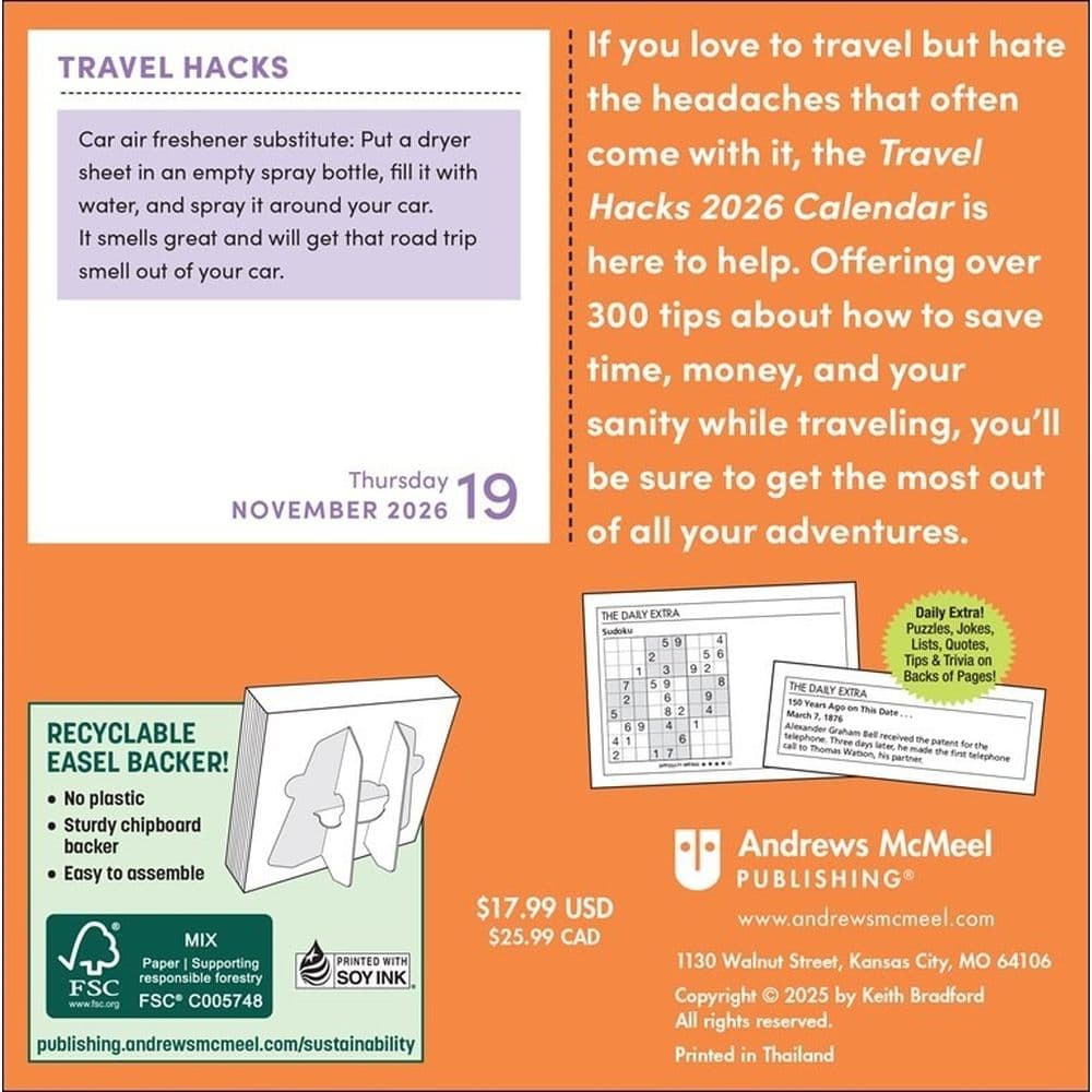 Travel Hacks 2026 Desk Calendar First Alternate Image