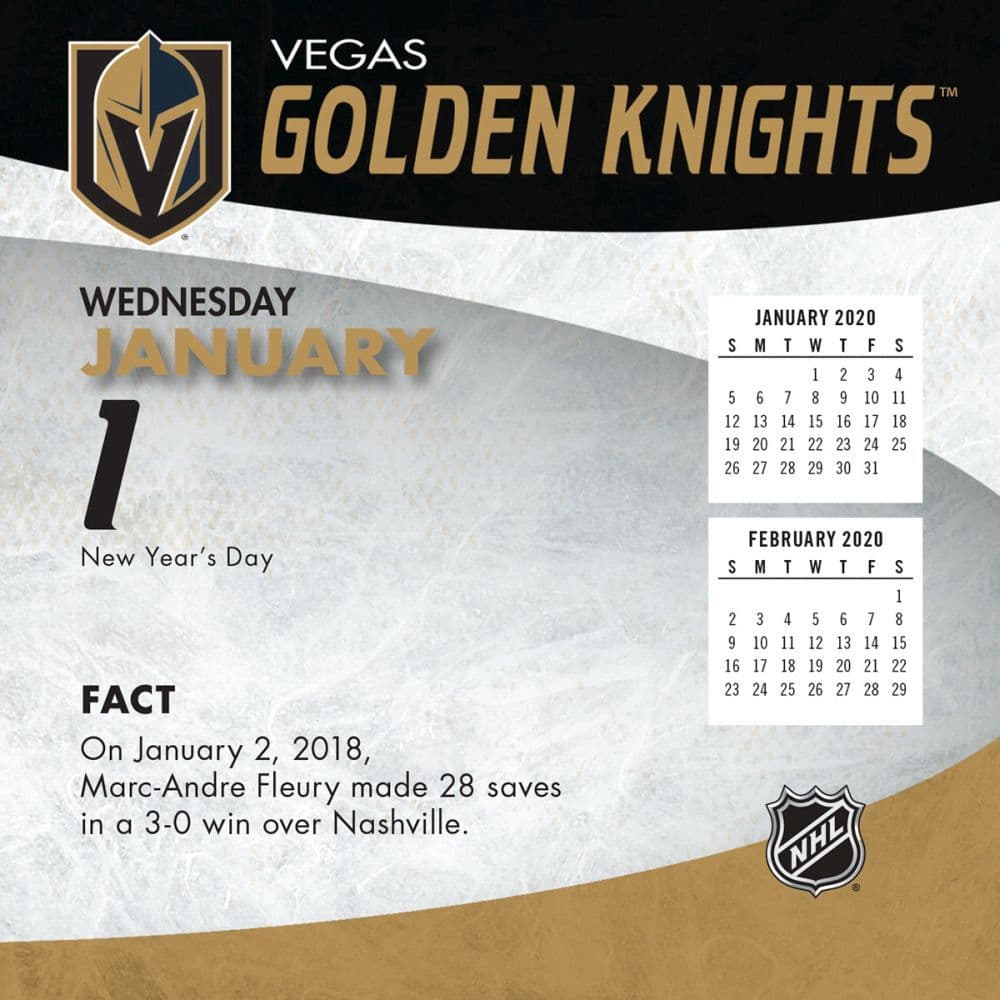 NHL Vegas Golden Knights Desk Calendar - Calendars.com