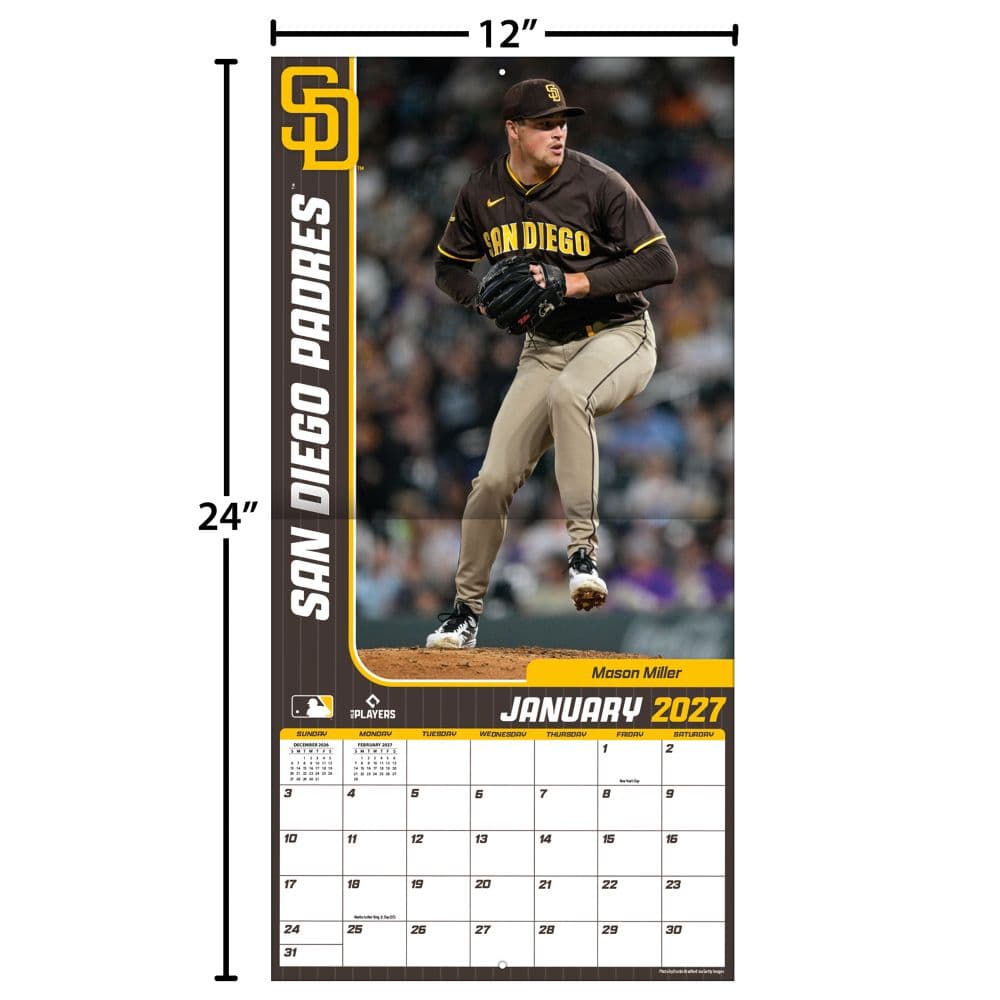MLB San Diego Padres 2027 Wall Calendar Fourth  Alternate Image