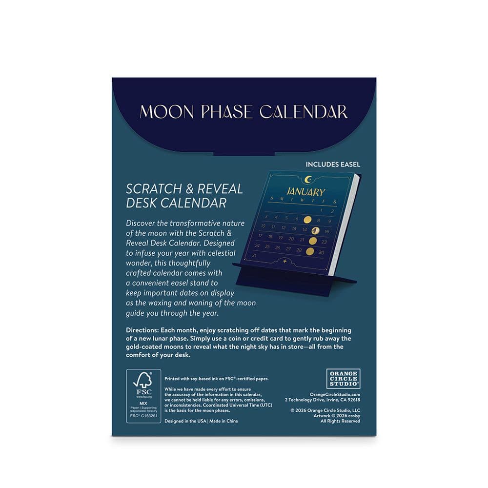 Moon Phases Scratch and Reveal 2027 Desk Calendar Third Alternate Image