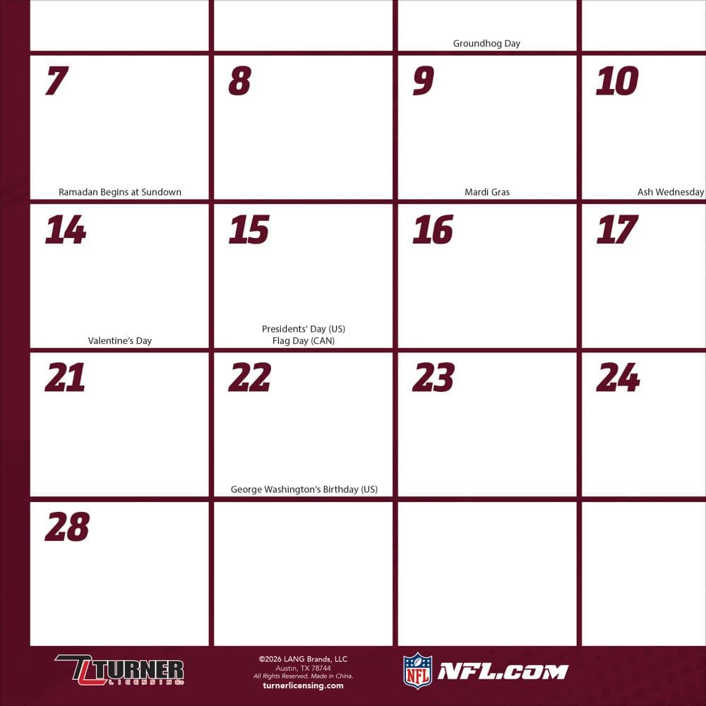 NFL Washington Commanders 2027 Small Desk Pad Second Alternate Image