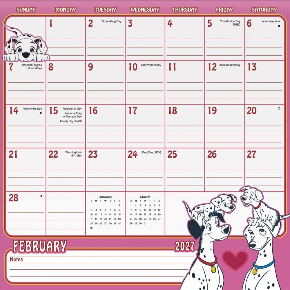 Disney Classic 2027 Magnetic Calendar Second Alternate Image