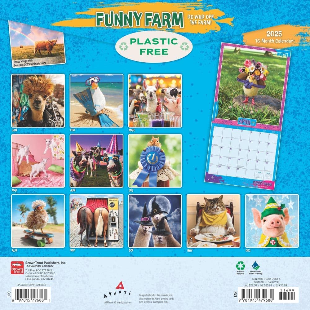 Avanti Funny Farm 2025 Wall Calendar First Alternate