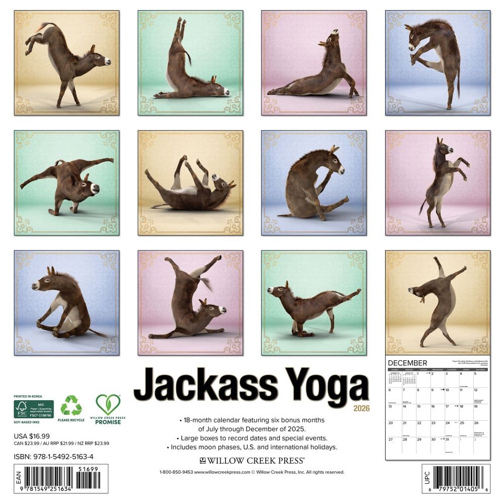 Jackass Yoga 2026 Wall Calendar First Alternate Image
