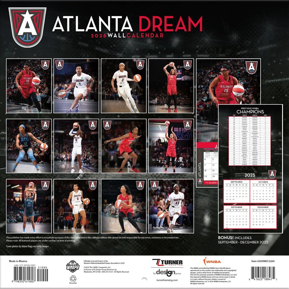 Atlanta Dream 2026 Wall Calendar First Alternate Image