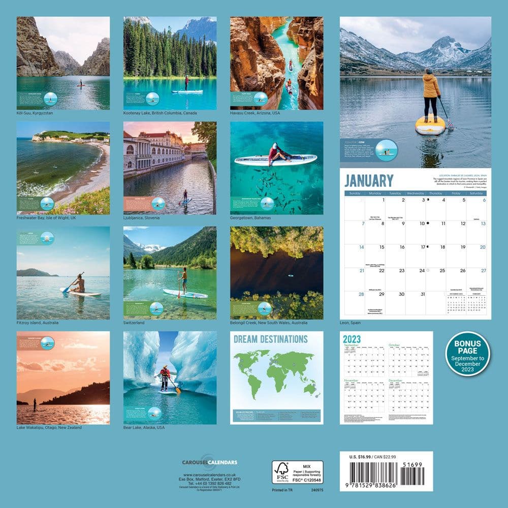 Paddleboarding 2024 Wall Calendar First Alternate Image width=&quot;1000&quot; height=&quot;1000&quot;