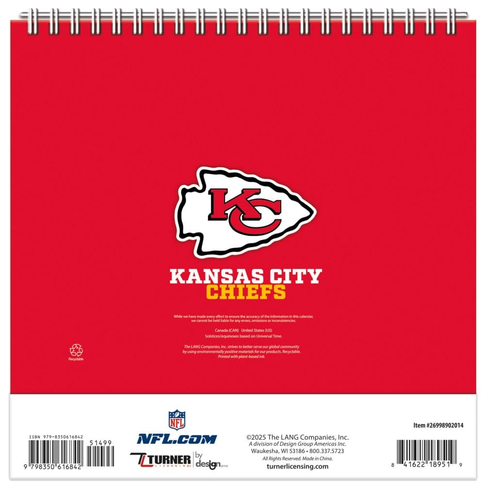 NFL Kansas City Chiefs 2026 Easel Desk Calendar Third Alternate Image
