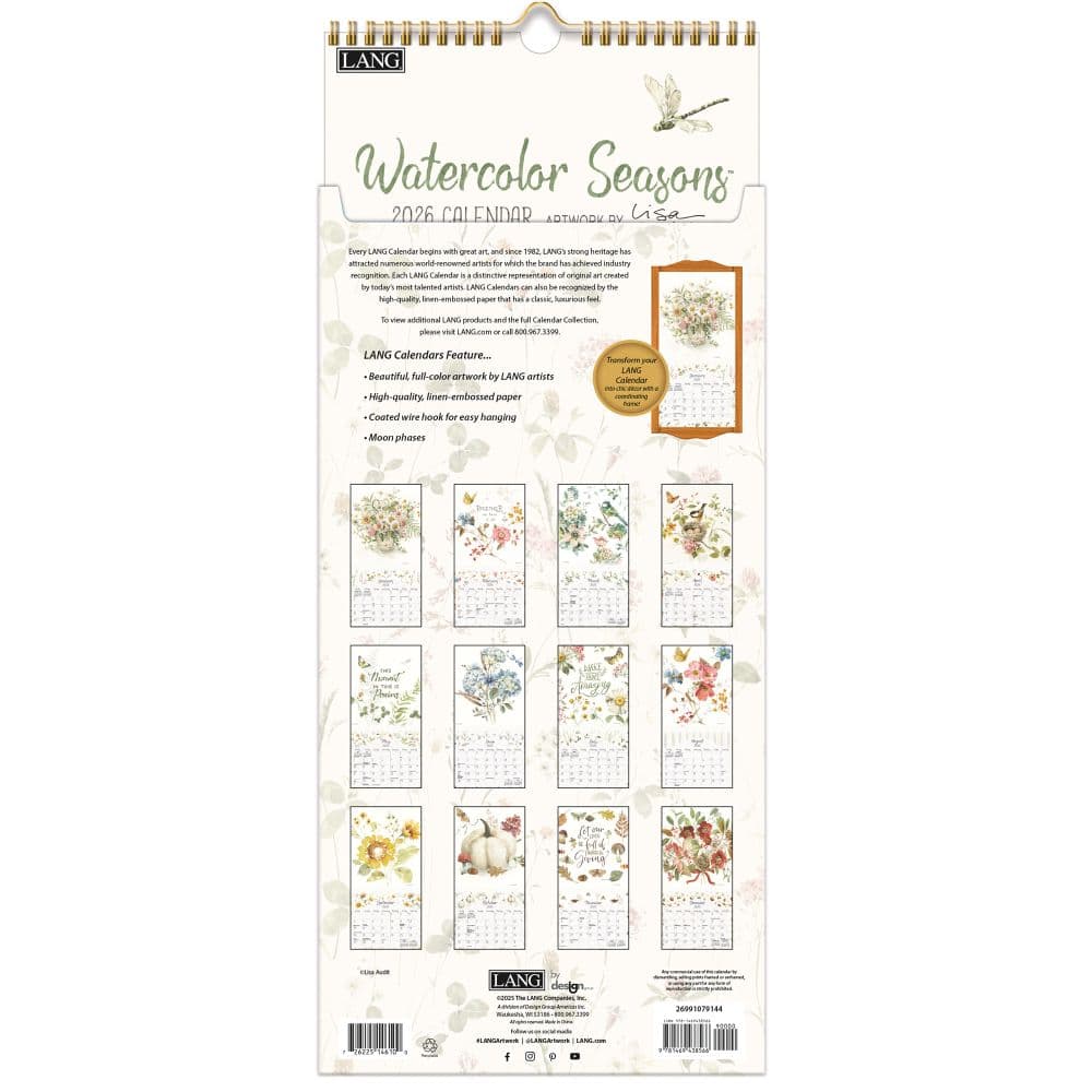 Watercolor Seasons 2026 Vertical Wall Calendar_ALT3