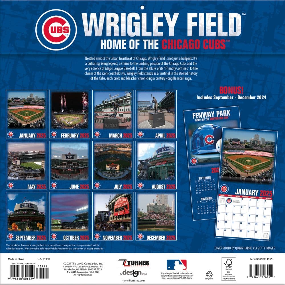 MLB Wrigley Field 2025 Wall Calendar First Alternate Image width="1000" height="1000"