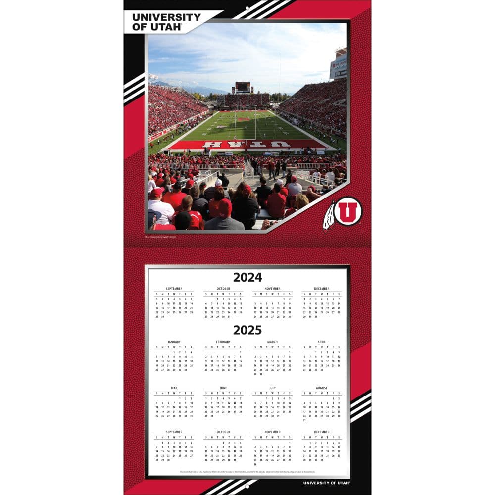 COL Utah Utes 2025 Wall Calendar Second Alternate Image