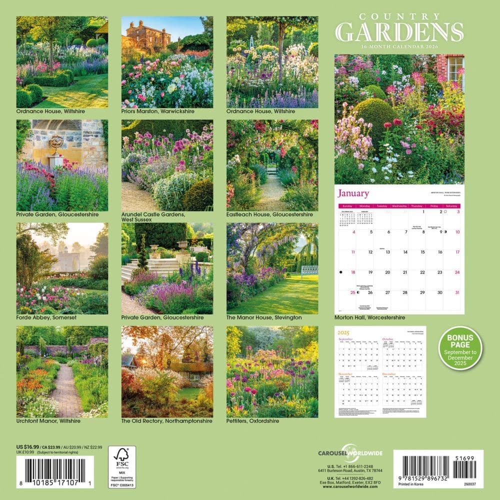 Country Gardens Special Value 2026 Wall Calendar First Alternate Image