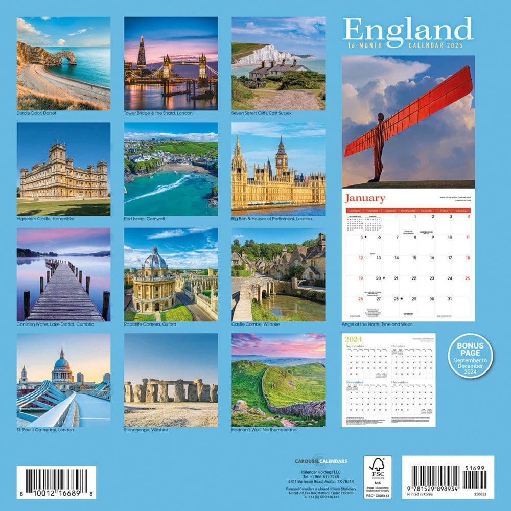 England 2025 Wall Calendar First Alternate Image width=&quot;1000&quot; height=&quot;1000&quot;