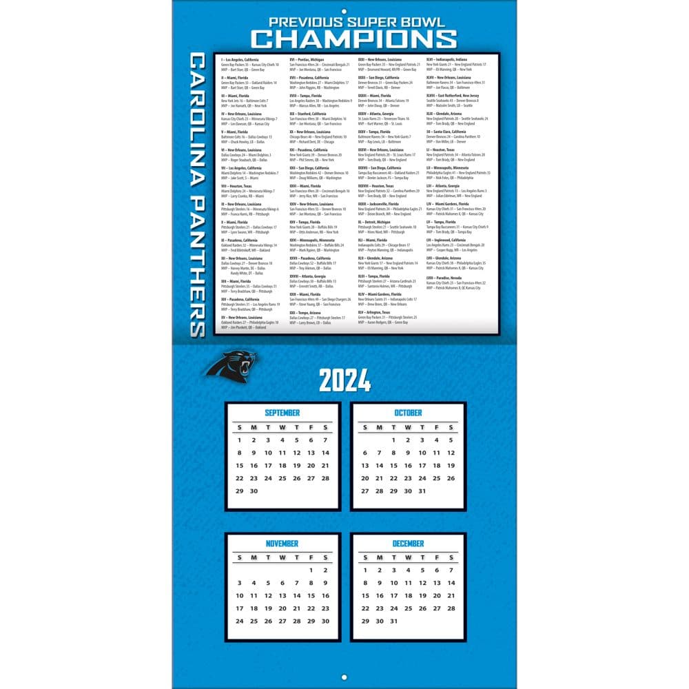 NFL Carolina Panthers 2025 Wall Calendar Second Alternate Image width="1000" height="1000"