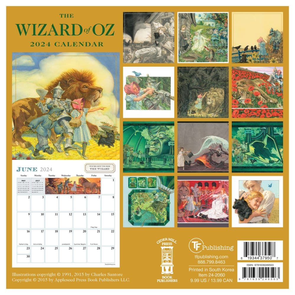 Wizard Of Oz 2024 Calendar 2024 Janel Lezlie