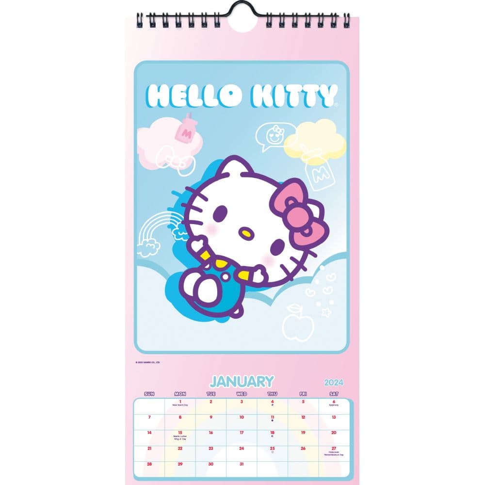 Hello Kitty and Friends 2024 Slim Wall Calendar Alt2