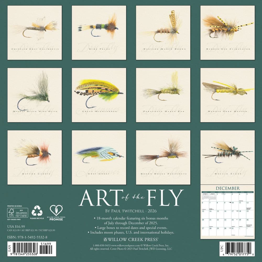 Art of the Fly 2026 Wall Calendar First Alternate Image