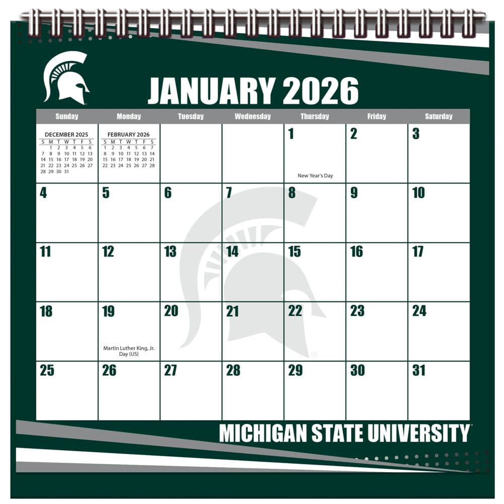 image Michigan State Spartans 2026 Easel Desk Calendar