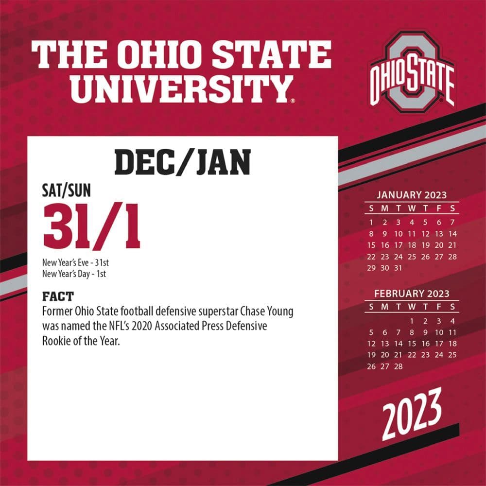 Ohio State Buckeyes 2023 Desk Calendar - Calendars.com
