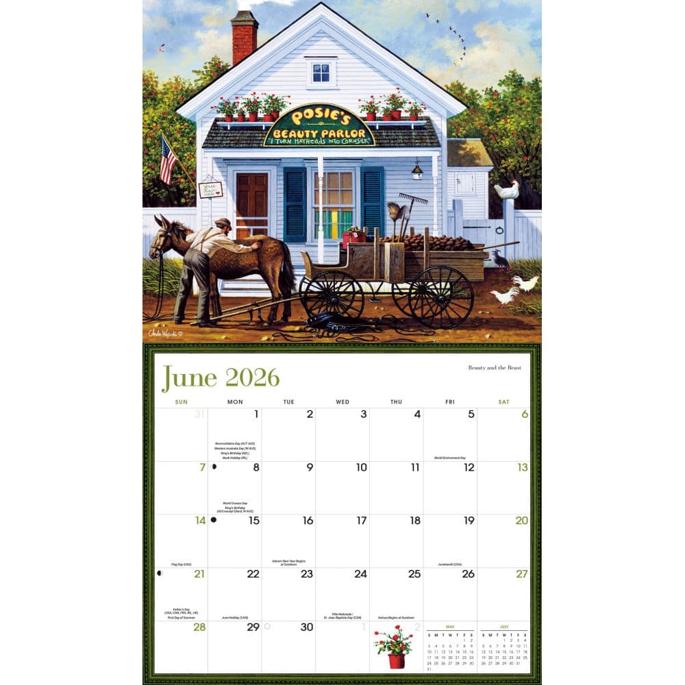 Wysocki Americana Deluxe 2026 Wall Calendar June
