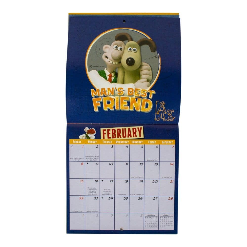 Wallace and Gromit 2026 Mini Wall Calendar Fourth Alternate Image