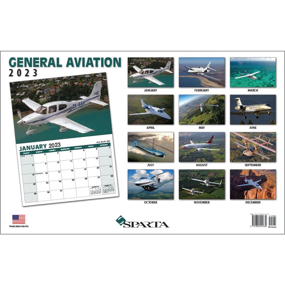 General Aviation 2023 Deluxe Wall Calendar - Calendars.com