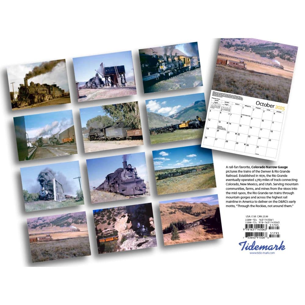 Colorado Trains Narrow Gauge 2025 Wall Calendar