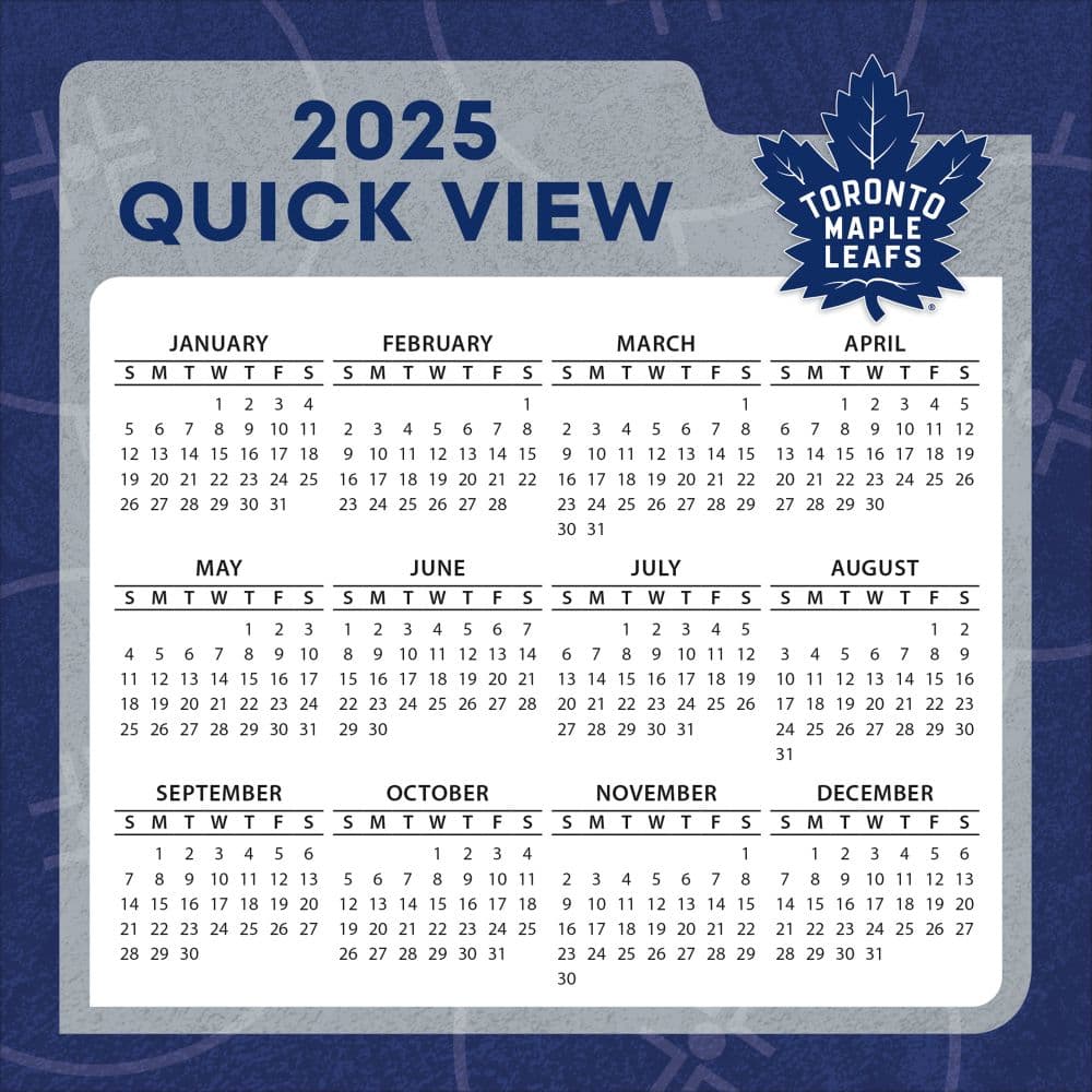 NHL Toronto Maple Leafs 2025 Desk Calendar interior image