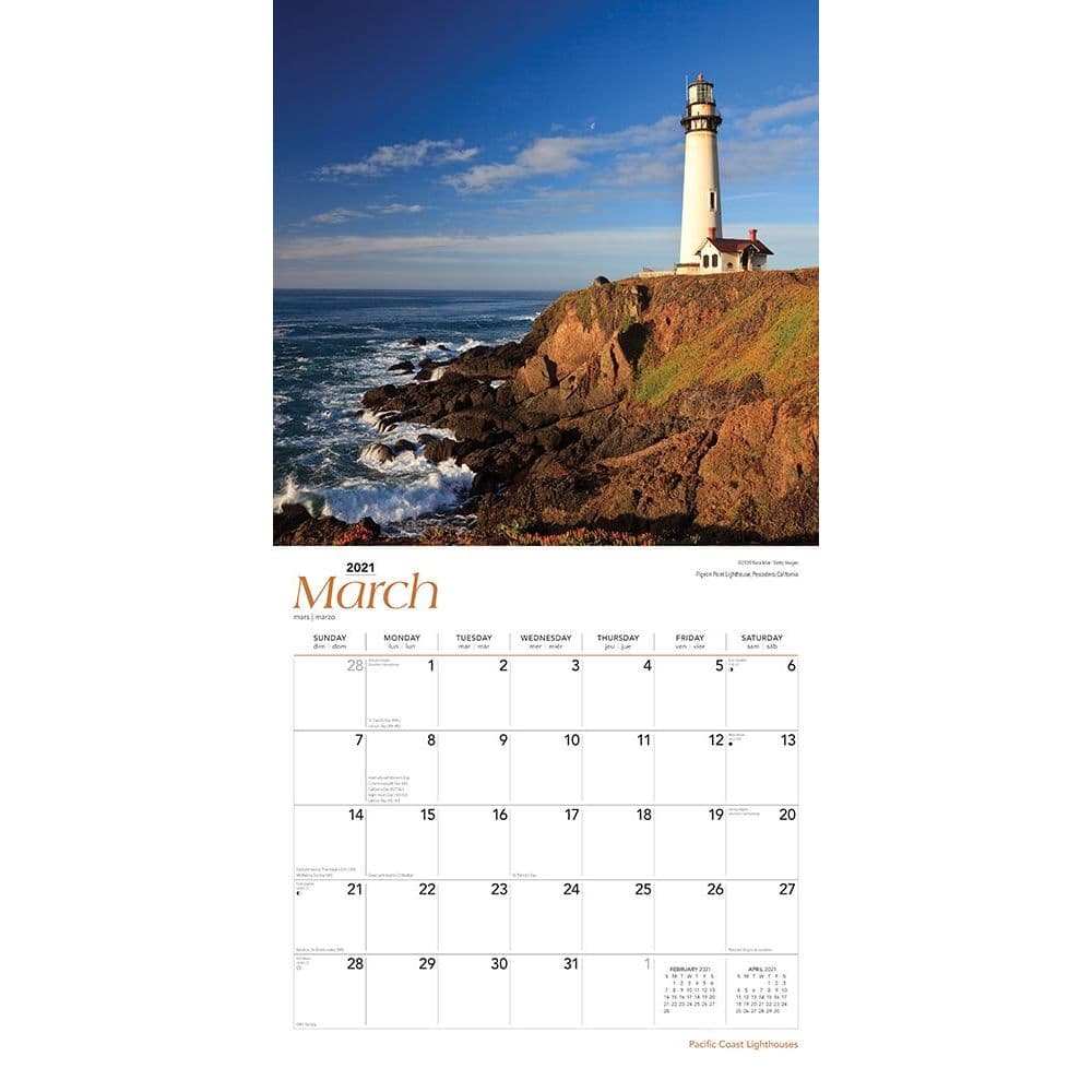 Lighthouses Pacific Coast Wall Calendar