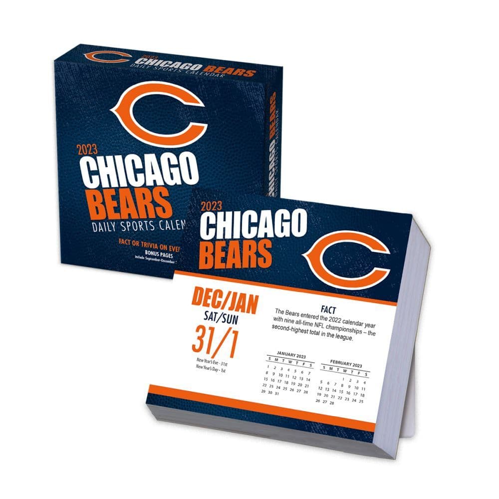 : Turner Sports Chicago Bears 2023 22X17 Desk Calendar  (23998061531), Multi : Everything Else