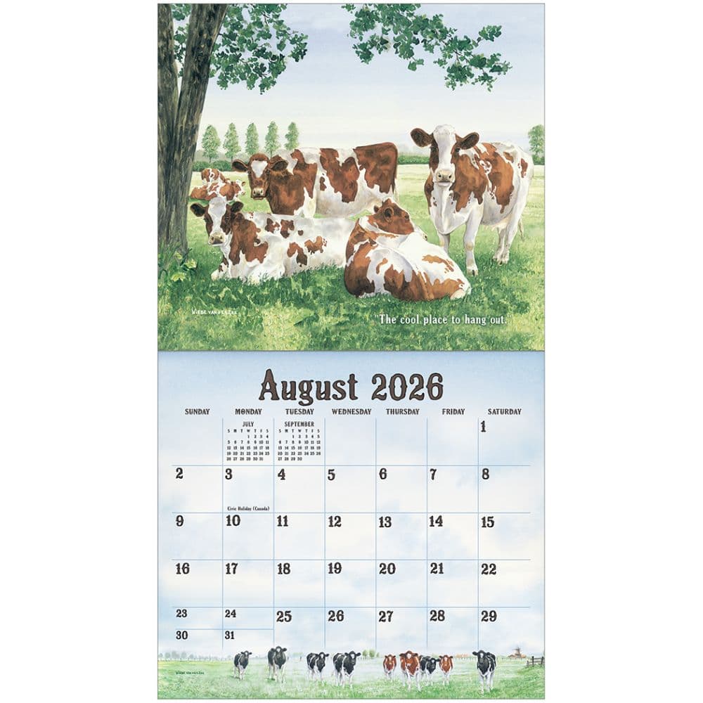 Cows in the Meadow by Wiebe Van Der Zee 2026 Wall Calendar Second Alternate Image