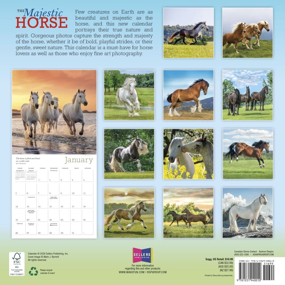 The Majestic Horse 2025 Wall Calendar First Alternate Image width=&quot;1000&quot; height=&quot;1000&quot;